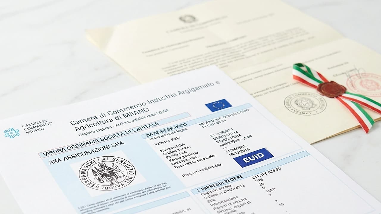 Visura camerale società estera con sede secondaria in Italia: certificato Registro Imprese con codice EUID e numero REA
