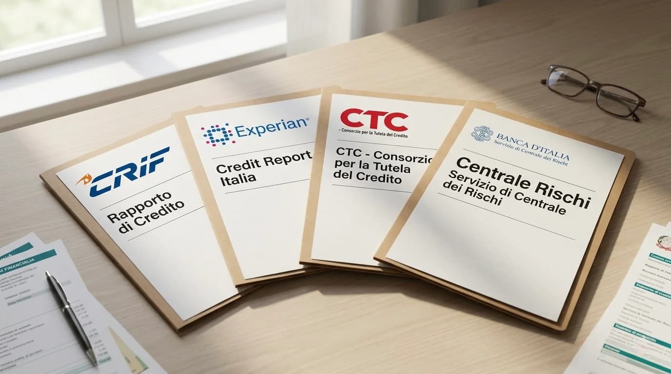 Confronto tra cartelle di report CRIF, Experian, CTC e Centrale Rischi